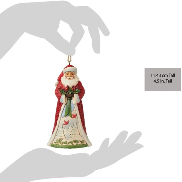 Jim Shore Heartwood Creek Santa Holding Cardinals Christmas Ornament 6009693 - Picture 5 of 6